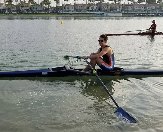 Declan Mayo-Shanahan rowing