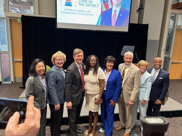 Tempe City Council poses with Congressman Greg Stanton at the State of the District federal update