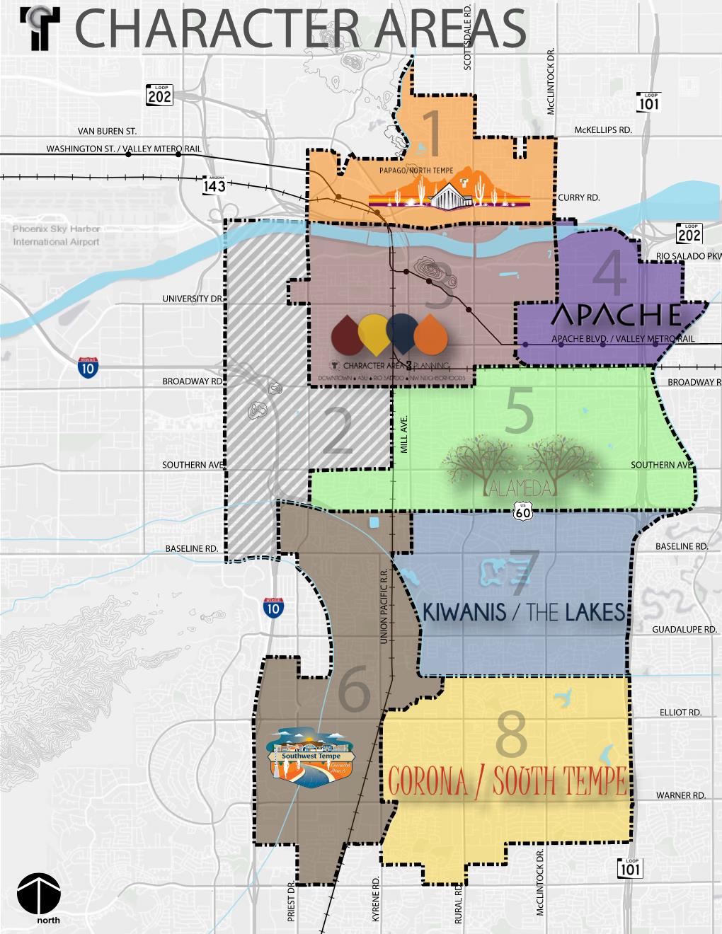 Tempe Character Areas Map 2024